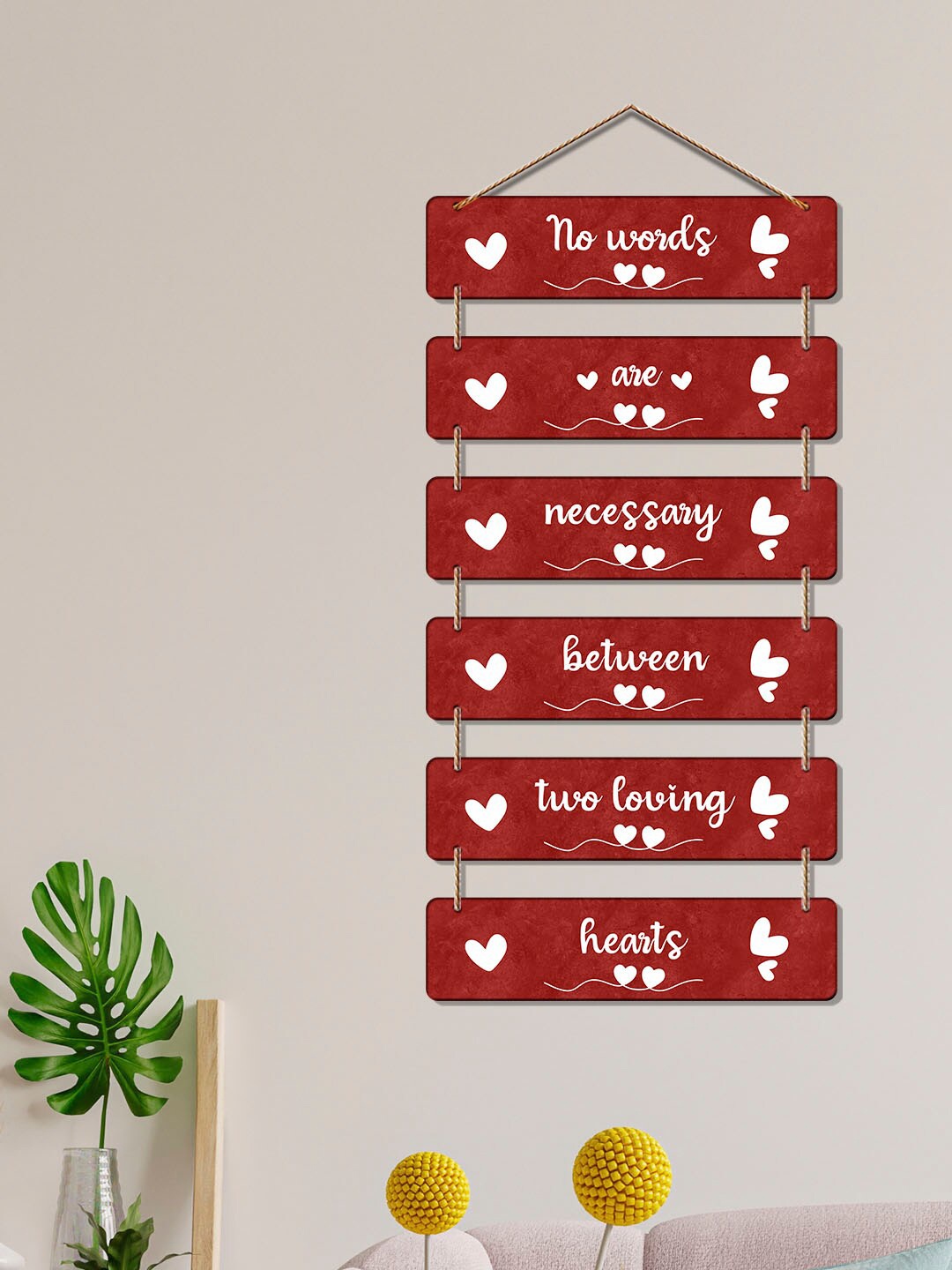 

ArtVibes Maroon & White Positive Quote Wall Hanging