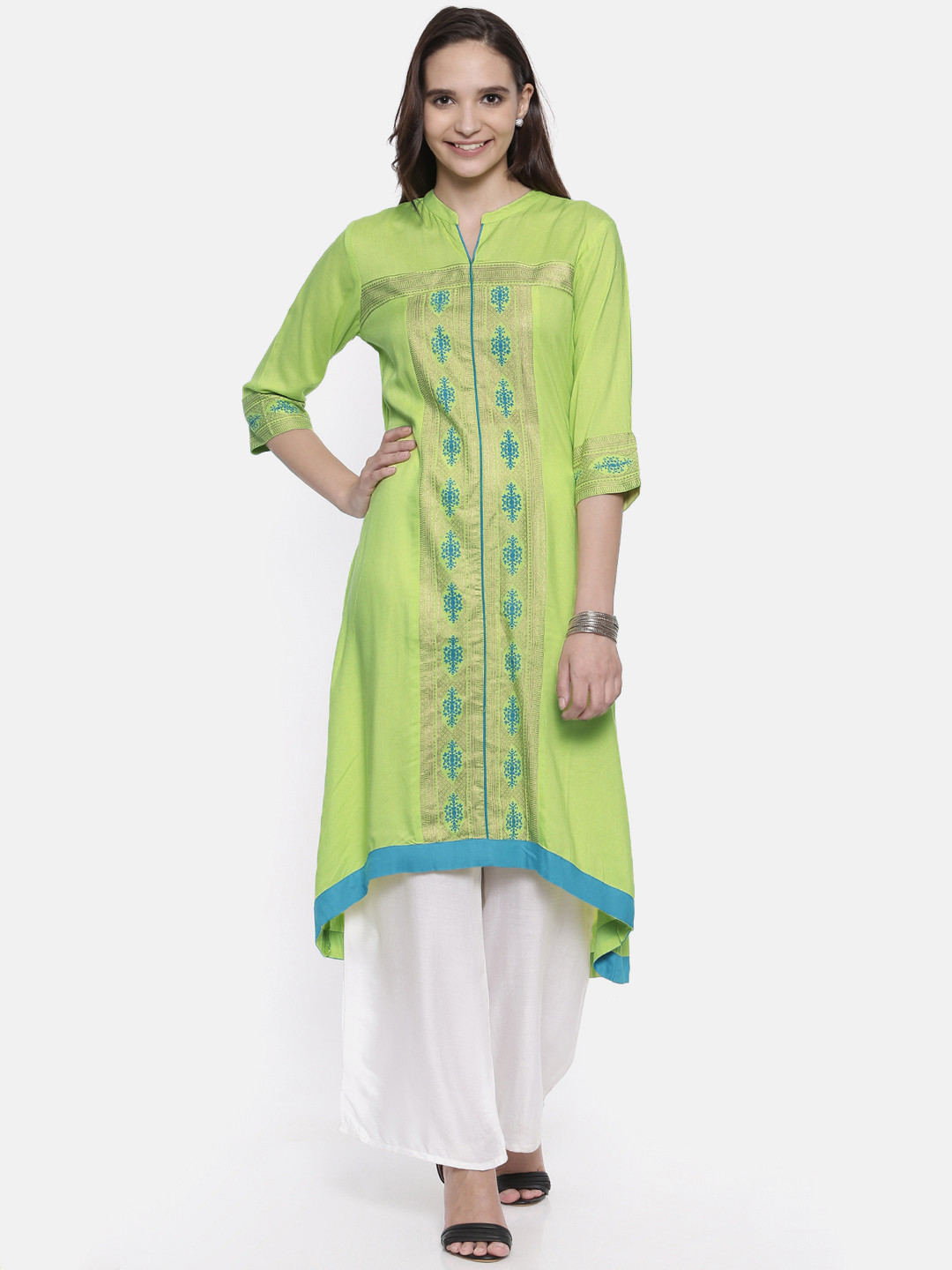 

Anahi Women Green Printed Straight Kurta