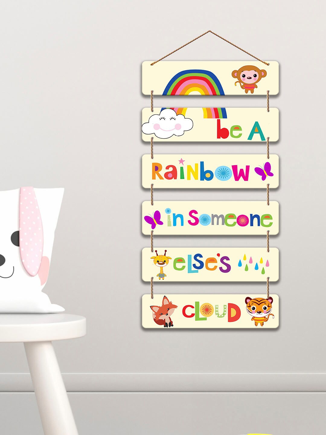 

ArtVibes Beige & Pink Positive Quote Wooden Wall Hanging