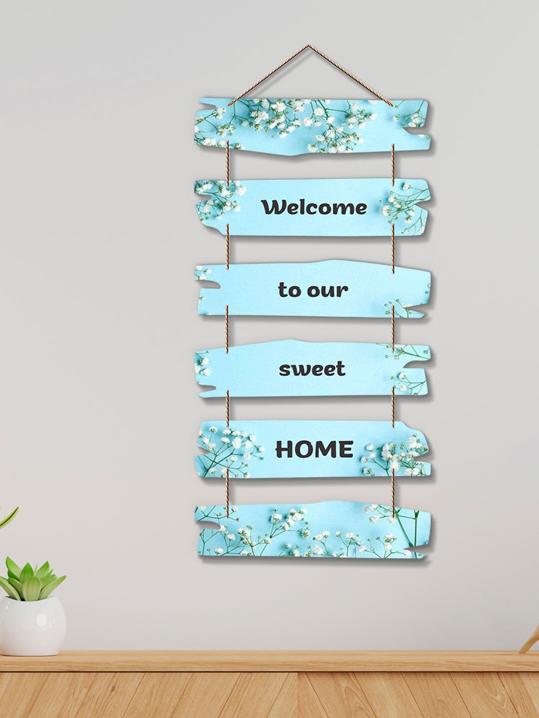 

ArtVibes Blue & Black Positive Quote Wooden Wall Hanging