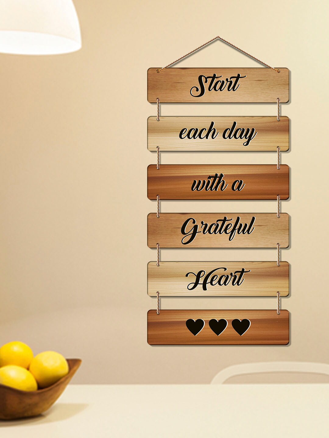 

ArtVibes Brown & Black Positive Quote Wooden Wall Hanging
