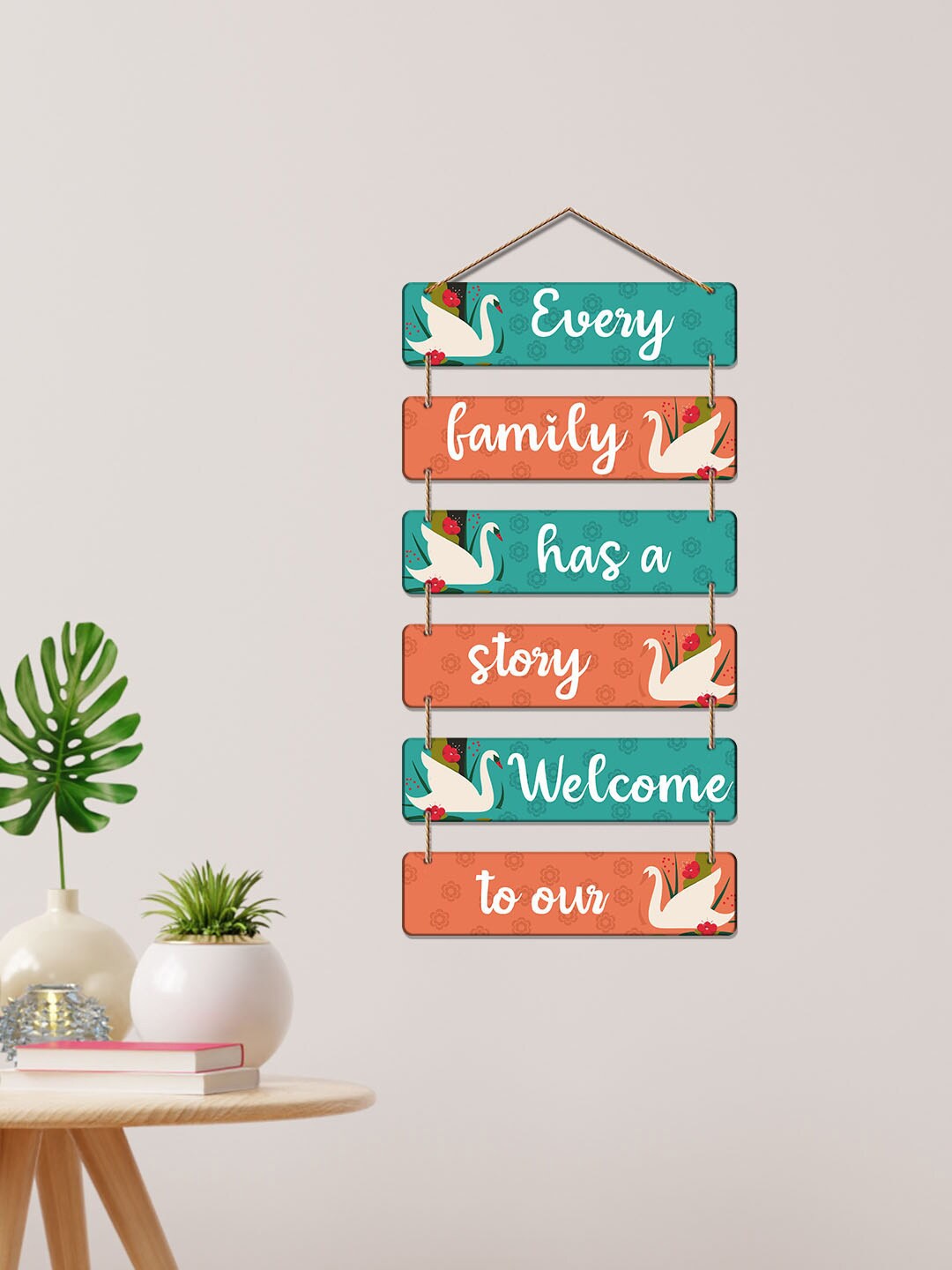 

ArtVibes Green & White Positive Quote Wooden Wall Hanging