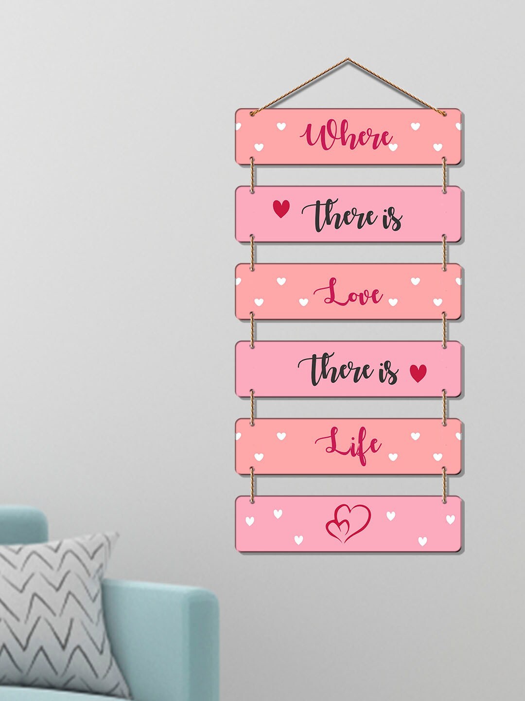 

ArtVibes Pink Positive Quote Wooden Wall Hanging