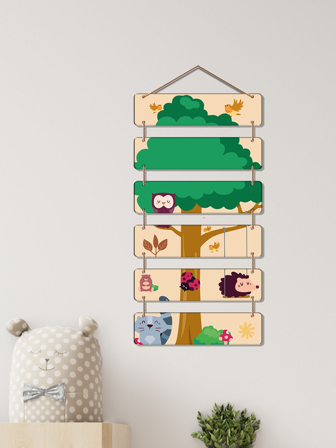 

ArtVibes Beige & Green Decorative Art Wooden Wall Hanging