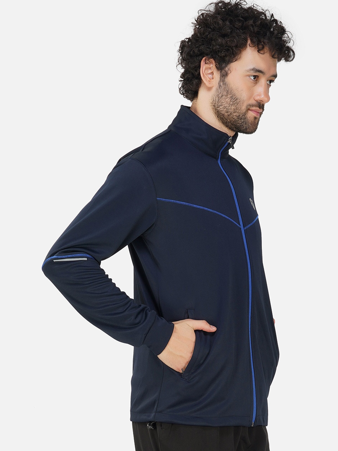 

UNPAR Mock Collar Lightweight Sporty Jacket, Navy blue