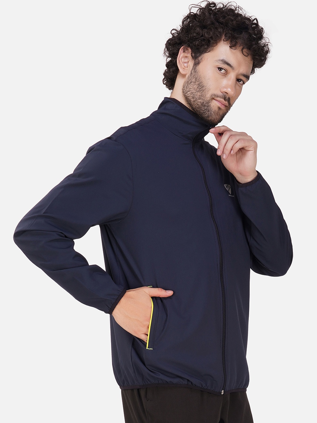 

UNPAR Mock Collar Lightweight Sporty Jacket, Navy blue