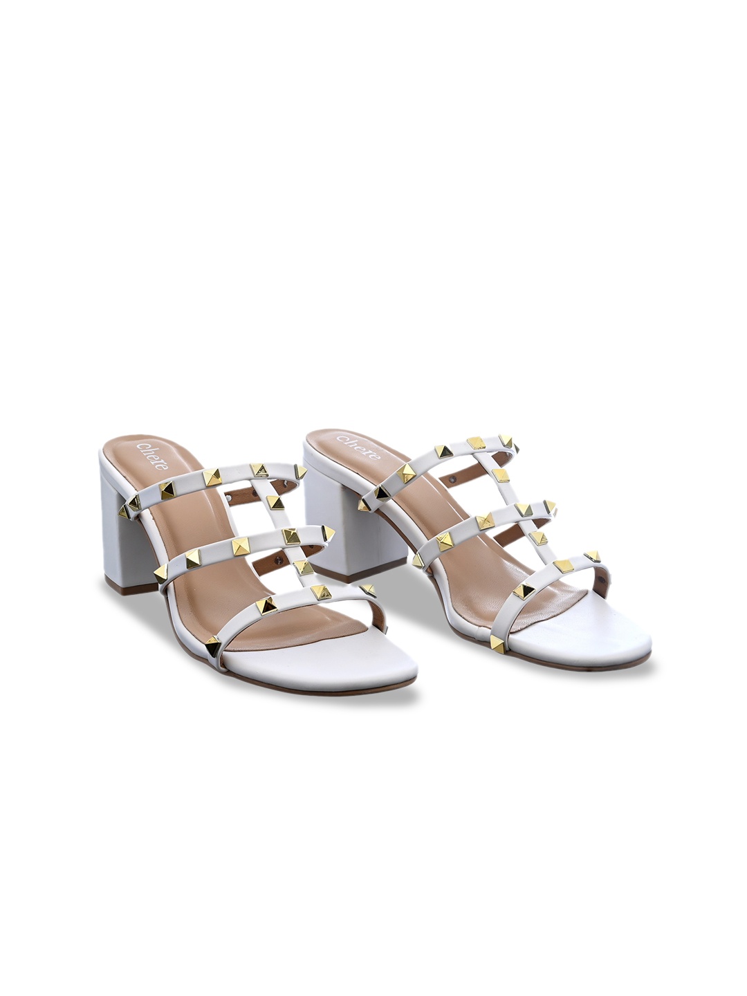 

Chere Embellished Block Heels, White