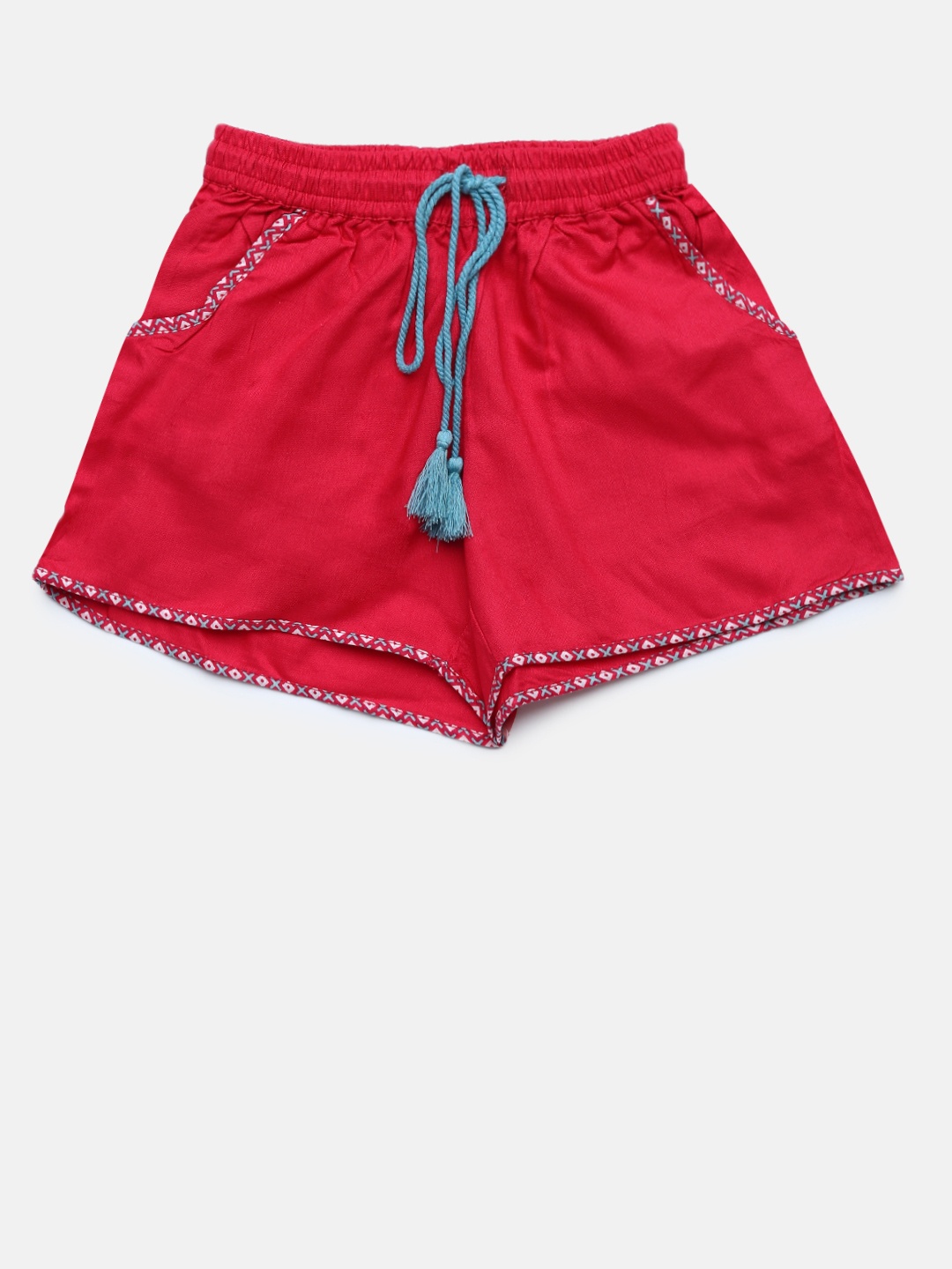 

Biba Girls Red Solid Loose Fit Regular Shorts