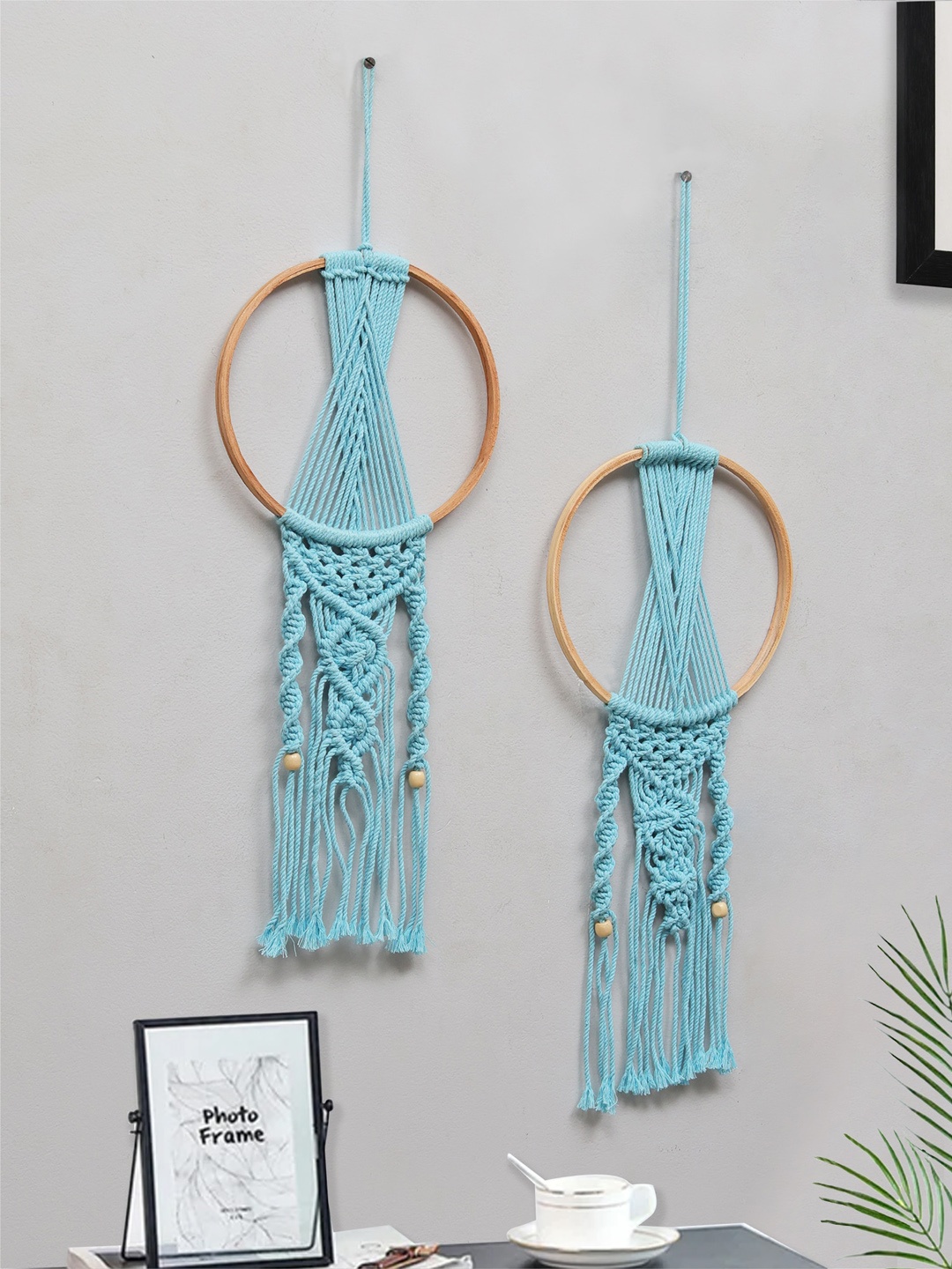 

Homesake Turqouise Blue 2 Pieces Pure Cotton Dream Catchers, Turquoise blue