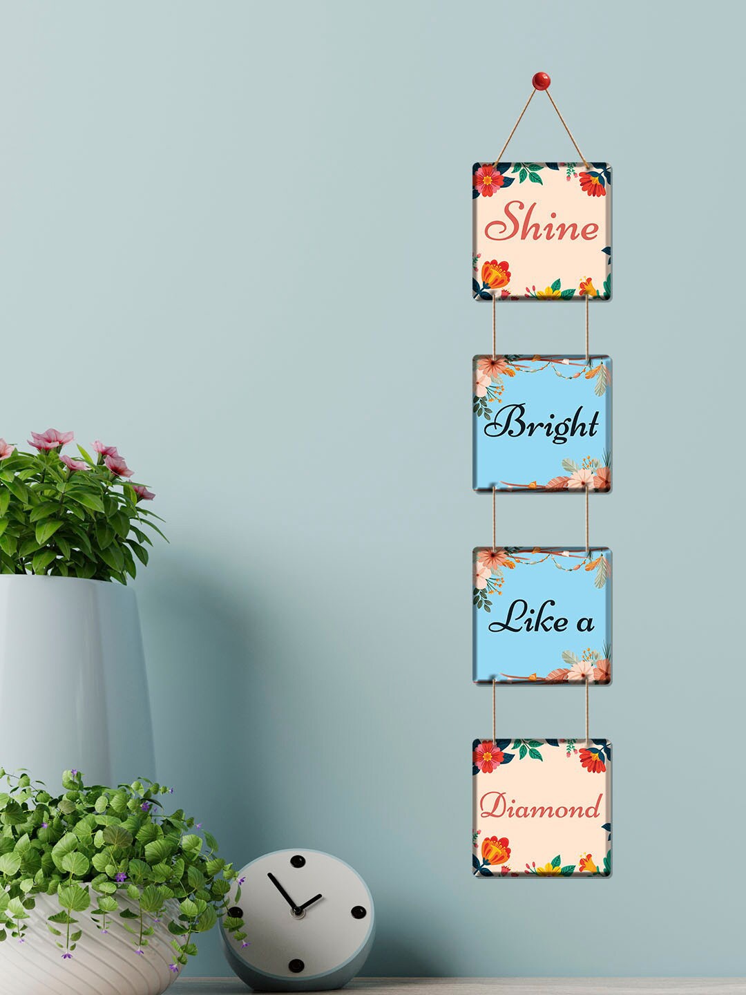 

ArtVibes Pink & Blue Positive Quote Wooden Wall Hanging
