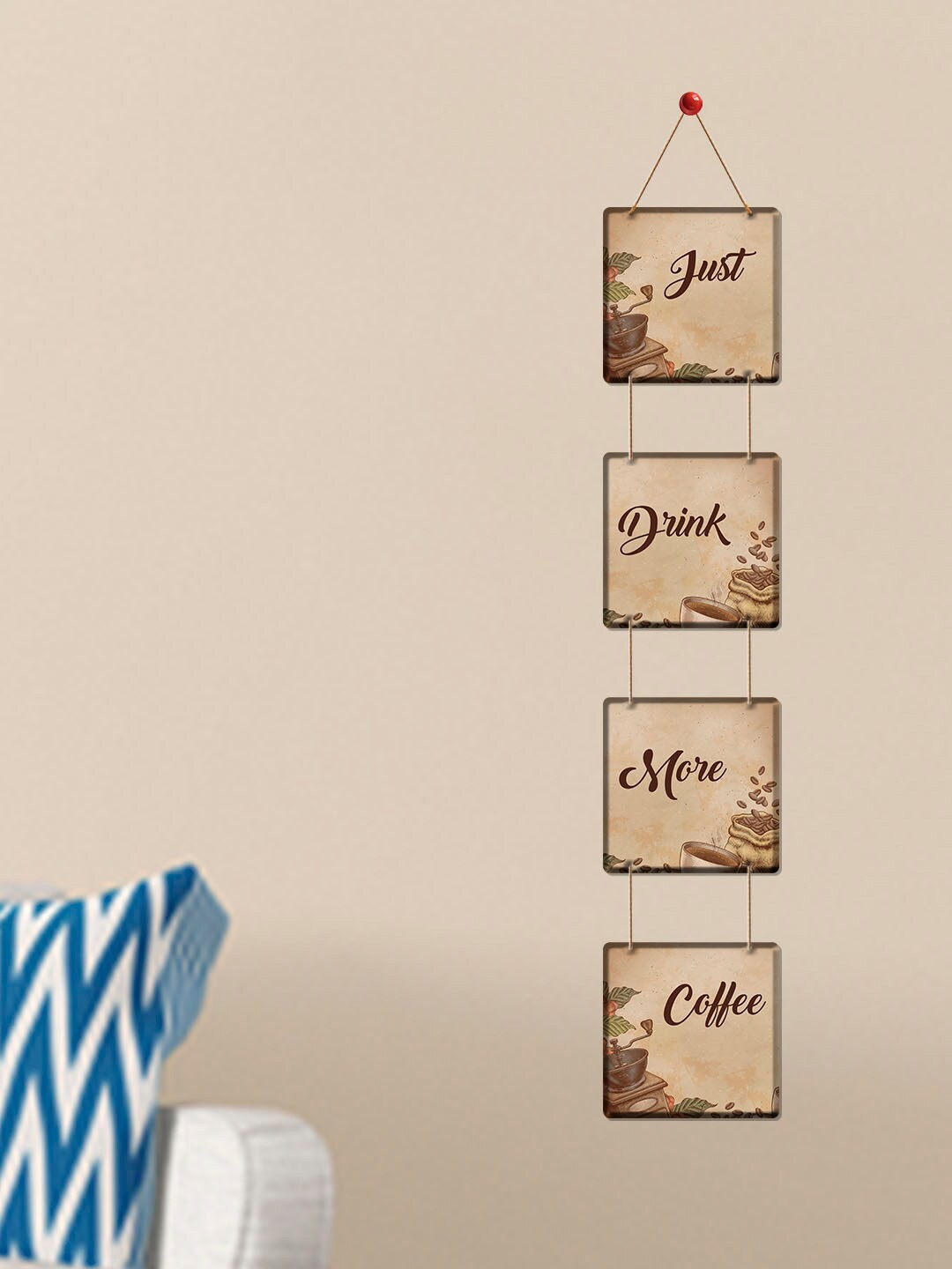 

ArtVibes Beige & Brown Positive Quote Wooden Wall Hanging