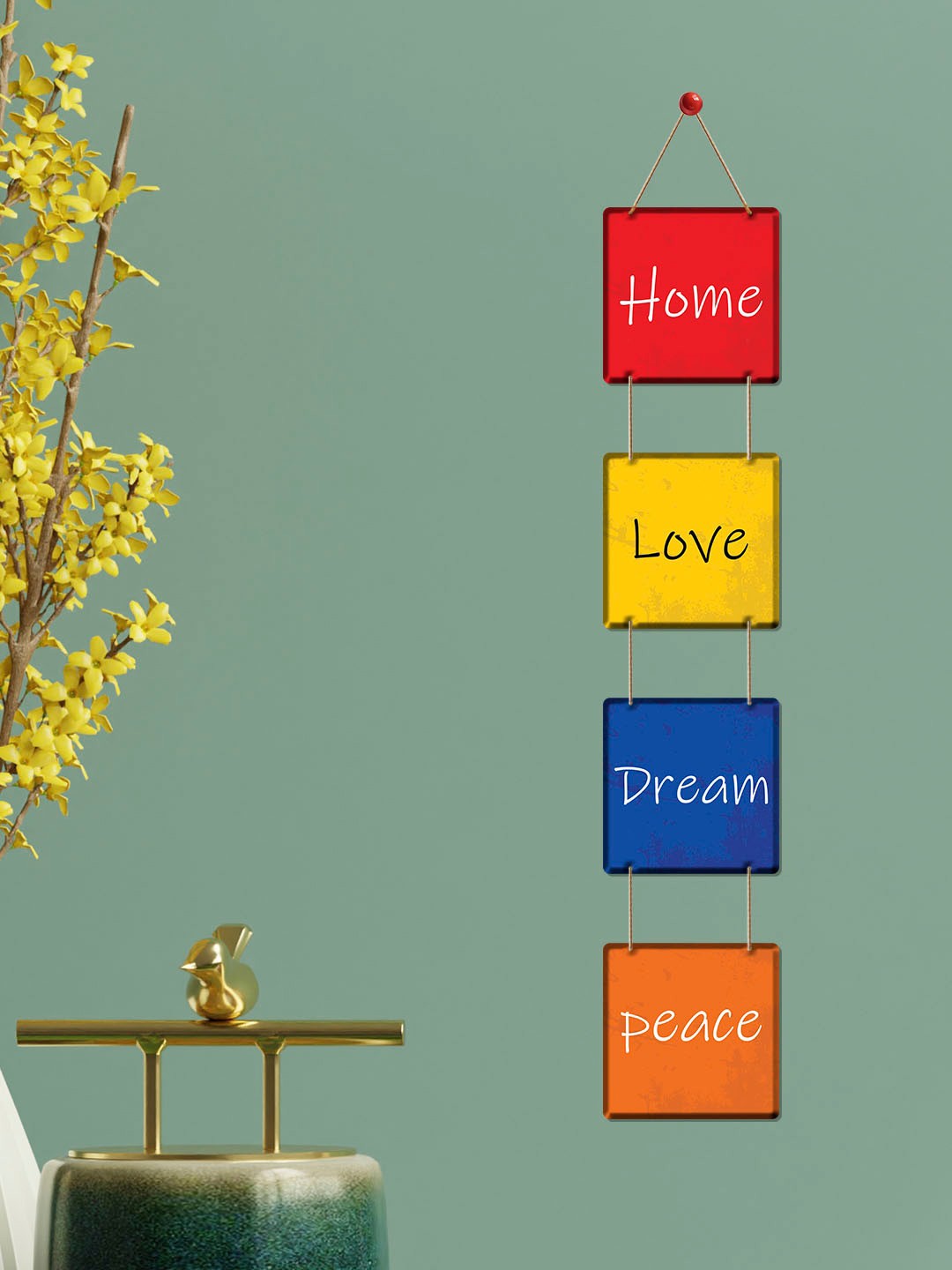 

ArtVibes Red & White Positive Quote Wooden Wall Hanging