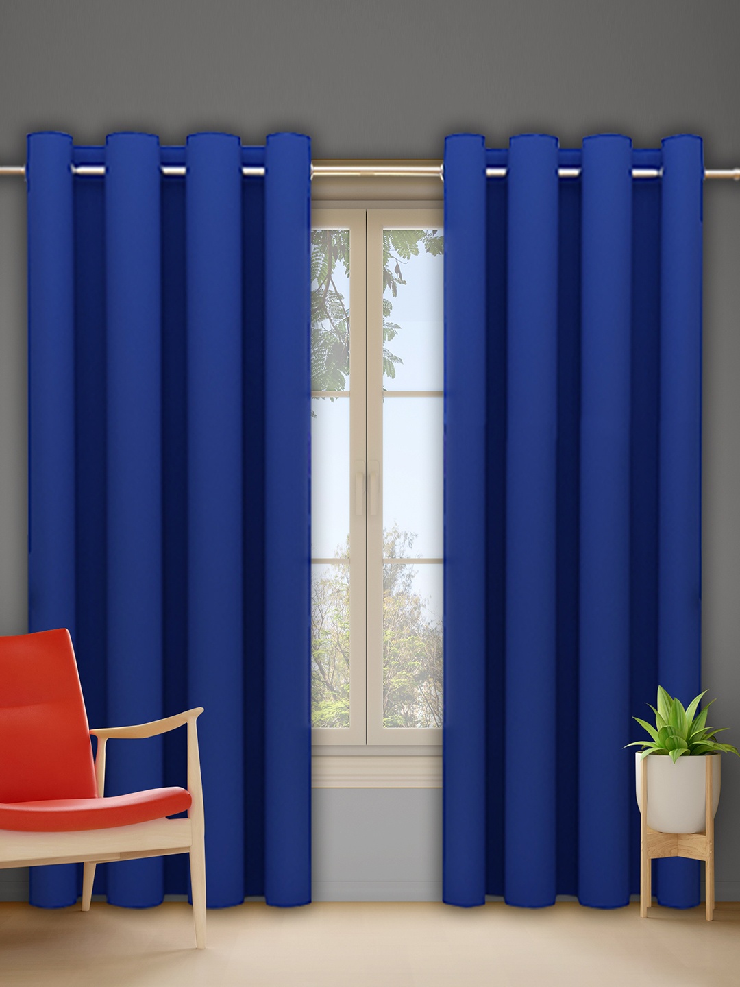 

DREAM CARE Blue 2 Pieces Black Out Window Curtains
