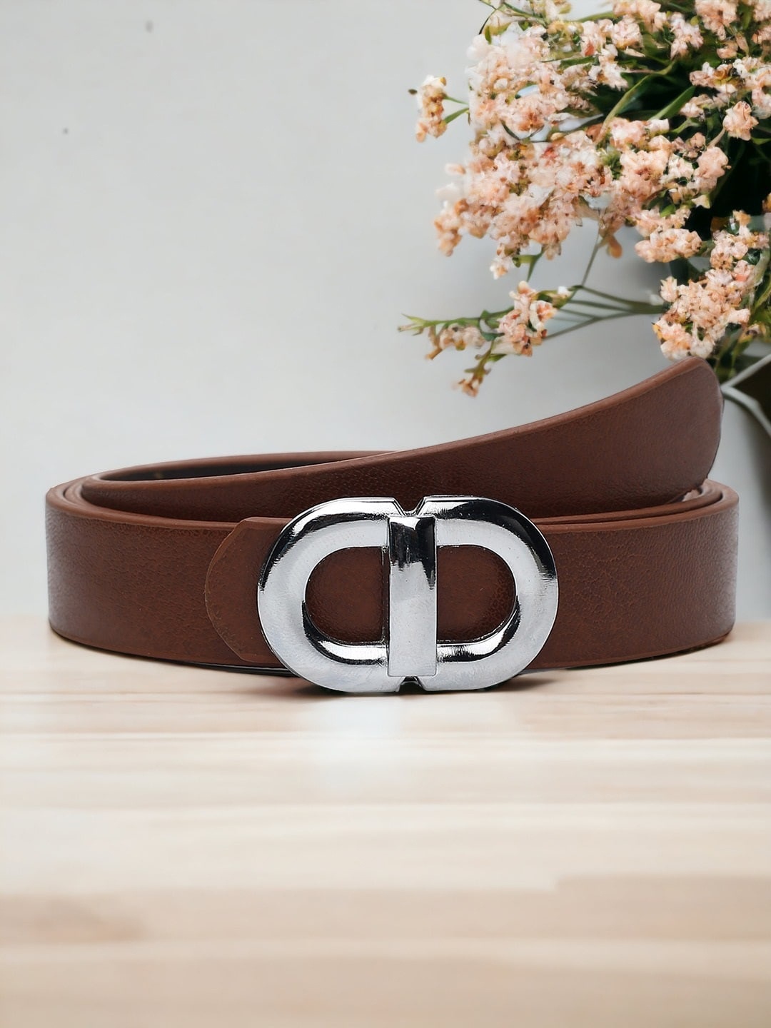 

CRUSSET Women Slim Casual Belt, Tan