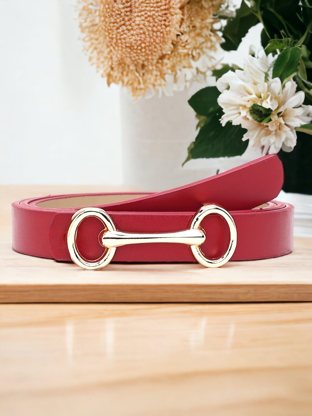 

CRUSSET Women Slim Casual Belt, Red