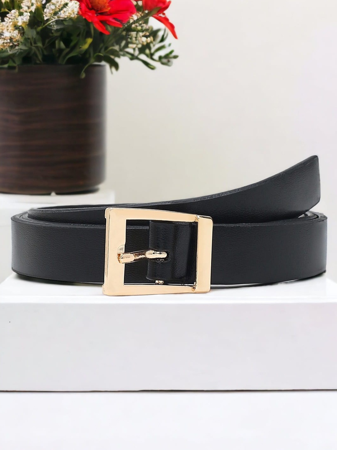 

CRUSSET Women Slim Casual Belt, Black