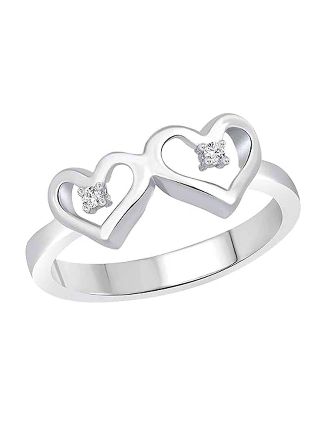 

Vighnaharta Rhodium-Plated CZ-Studded Finger Ring, Silver