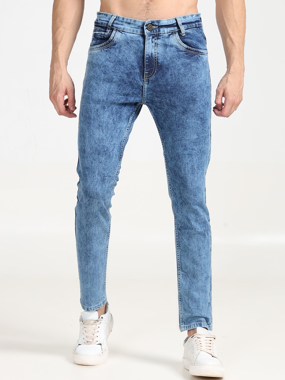 

Jean Cafe Men Jean Skinny Fit Clean Look Cotton Jeans, Blue