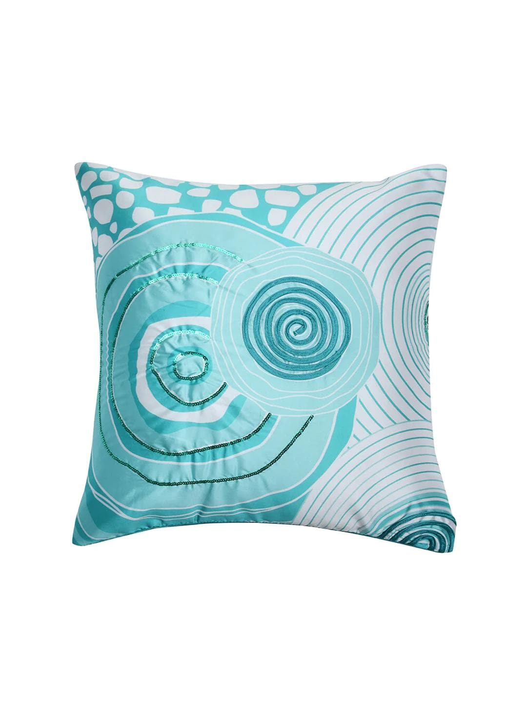 

Athome by Nilkamal Blue & White Embroidered Square Cushion Cover