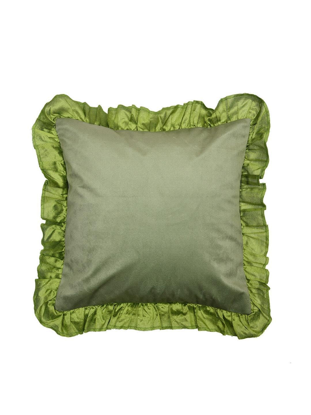 

Athome by Nilkamal Green & Grey Velvet Square Cushion Cover