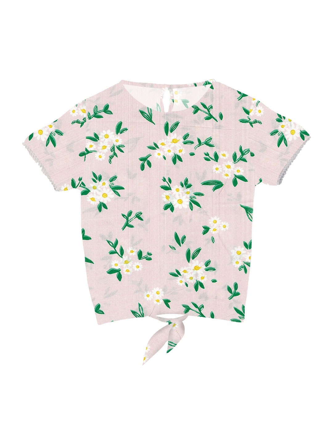 

Gini and Jony Girls Floral Printed Cotton Regular Top, Pink