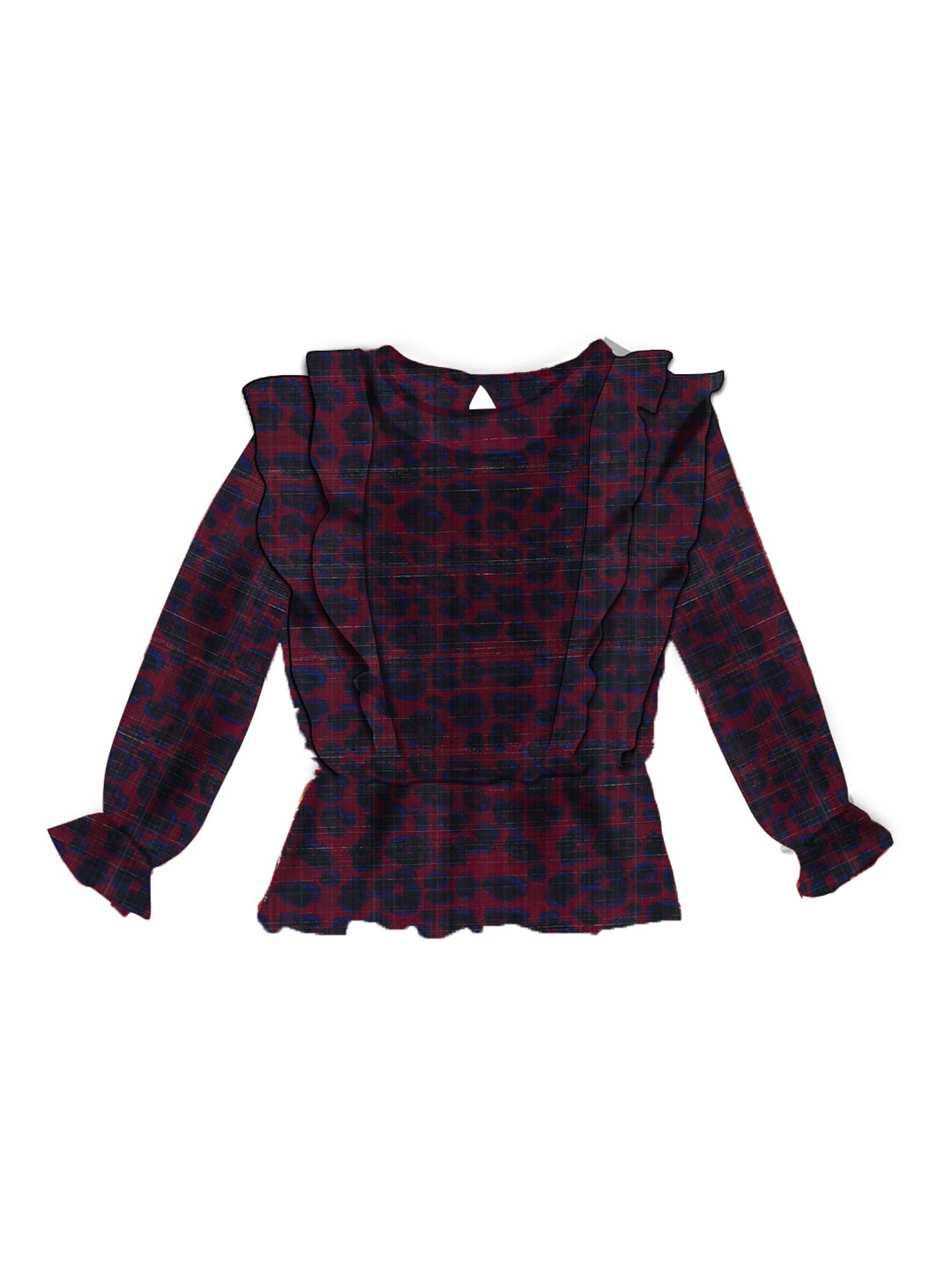 

Gini and Jony Girls Floral Printed Cotton Cinched Waist Top, Red
