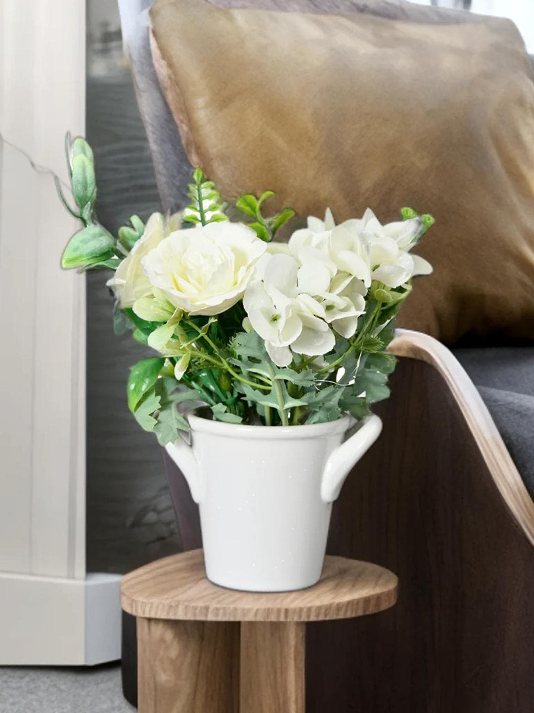 

Athome by Nilkamal White & Green Watering Can Shaped Potted Artificial Plant