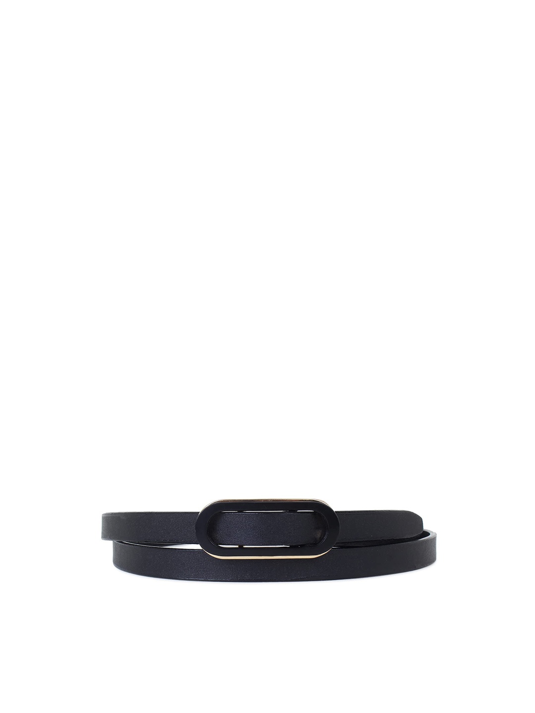

Zacharias Women Leather Slim Belt, Black