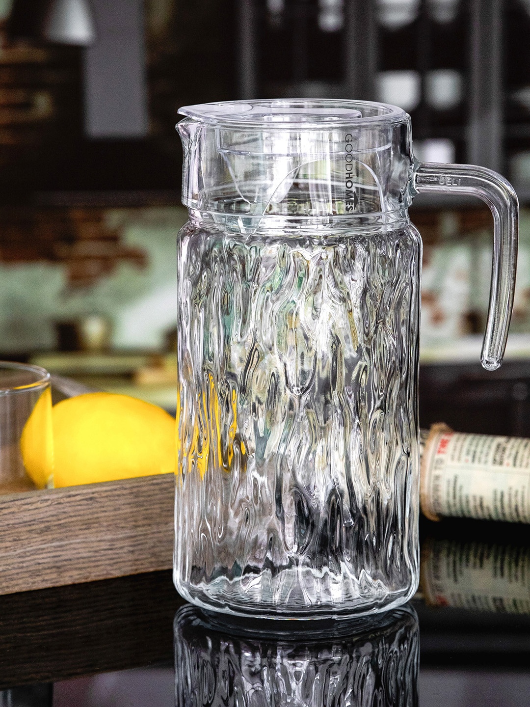 

GOODHOMES Tumbler Transparent Juice Glass Jug With Lid 1800ml