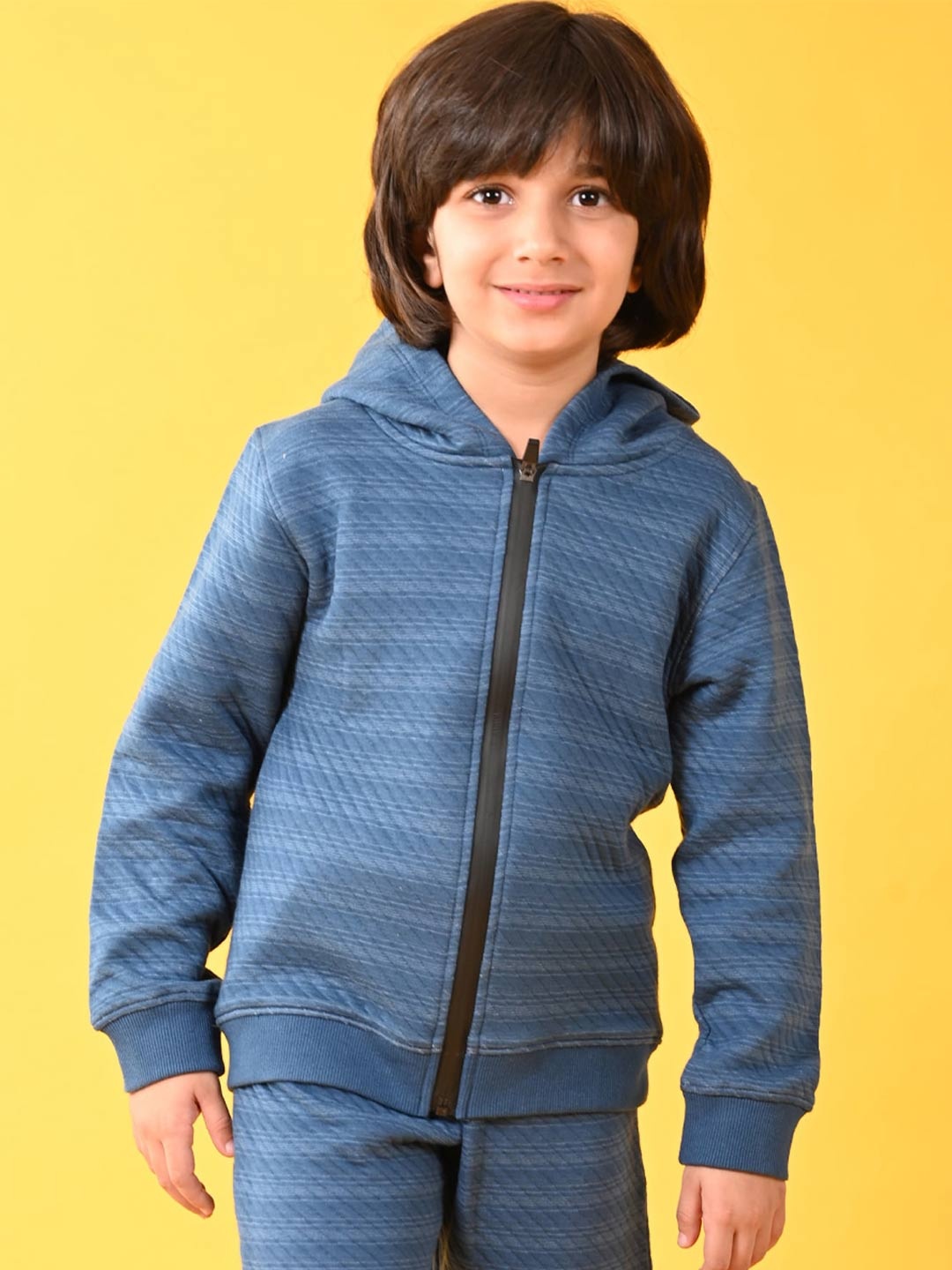 

Anthrilo Boys Hooded Front Open Fleece Sweatshirt, Blue
