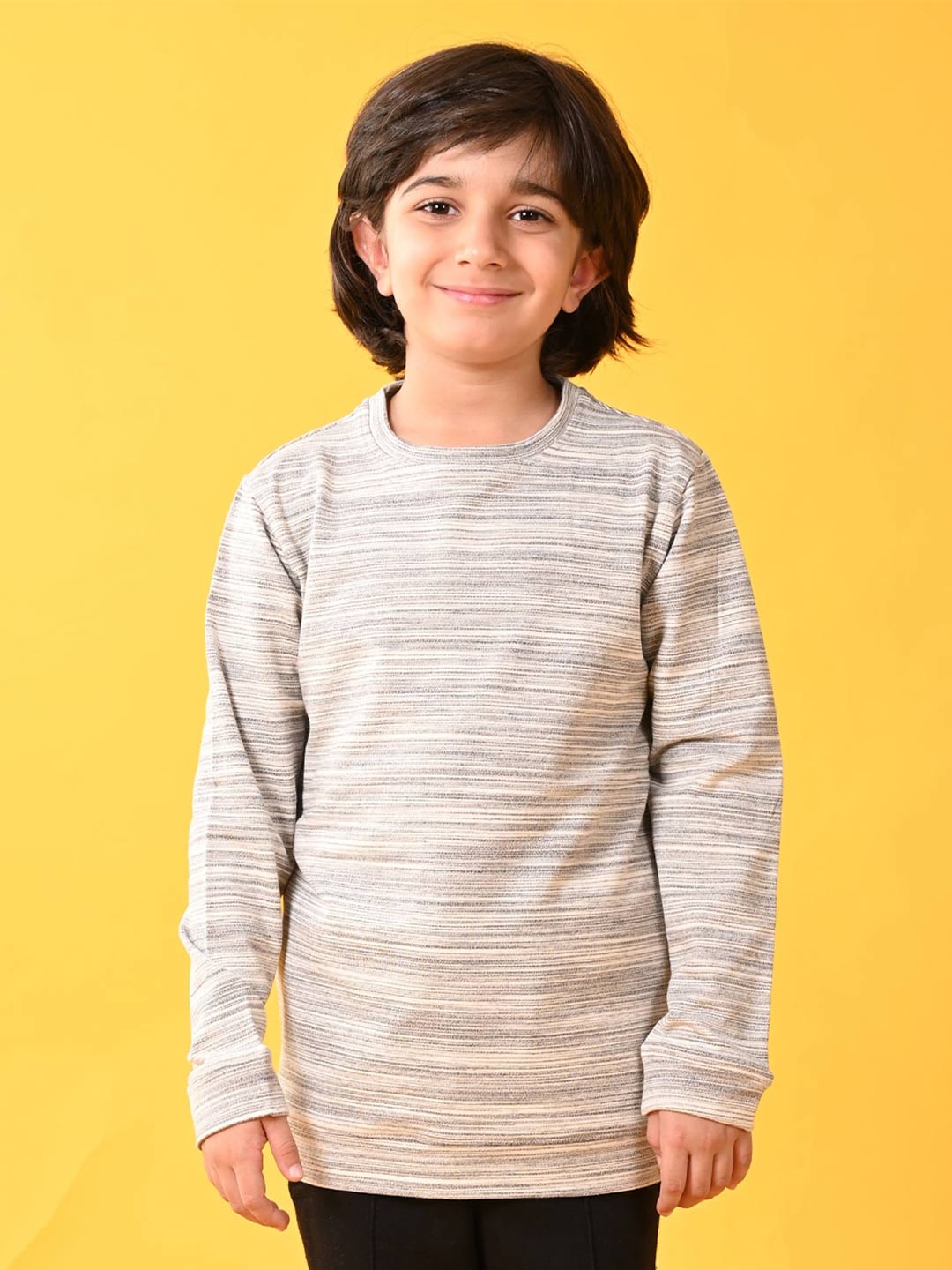 

Anthrilo Boys Striped Fleece Sweatshirt, Grey