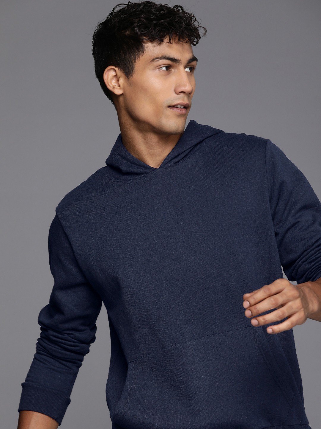 

HRX by Hrithik Roshan Men Lifestyle Fleece Hooded Sweatshirt, Navy blue