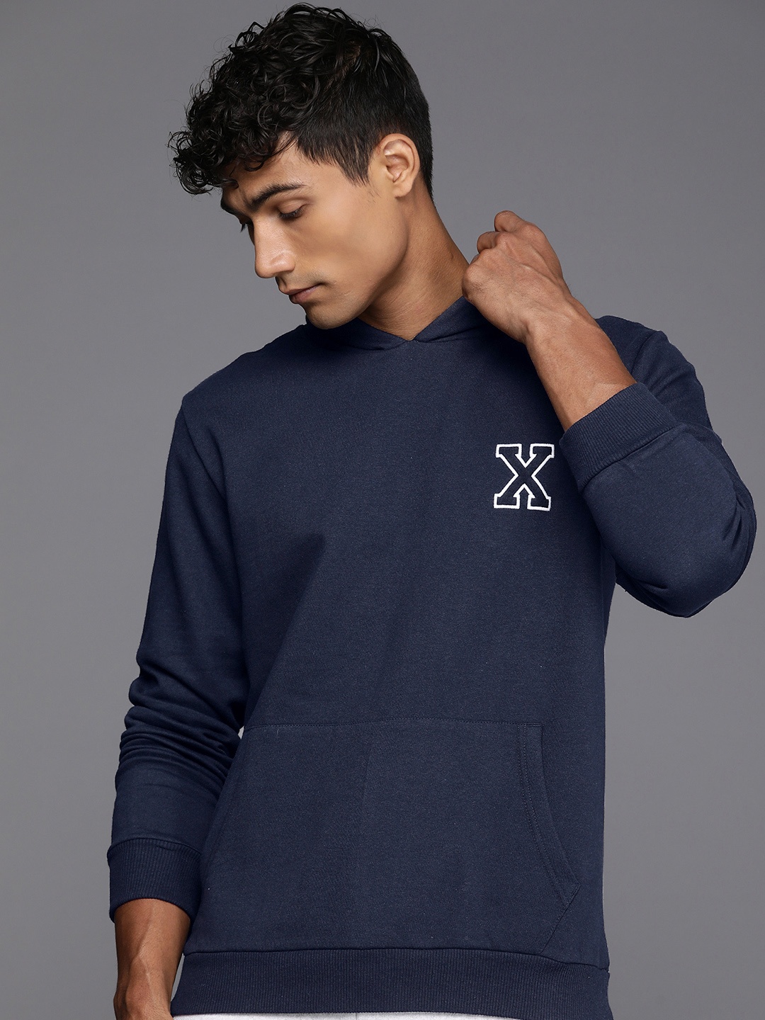 

HRX by Hrithik Roshan Men Lifestyle Fleece Hooded Sweatshirt, Navy blue