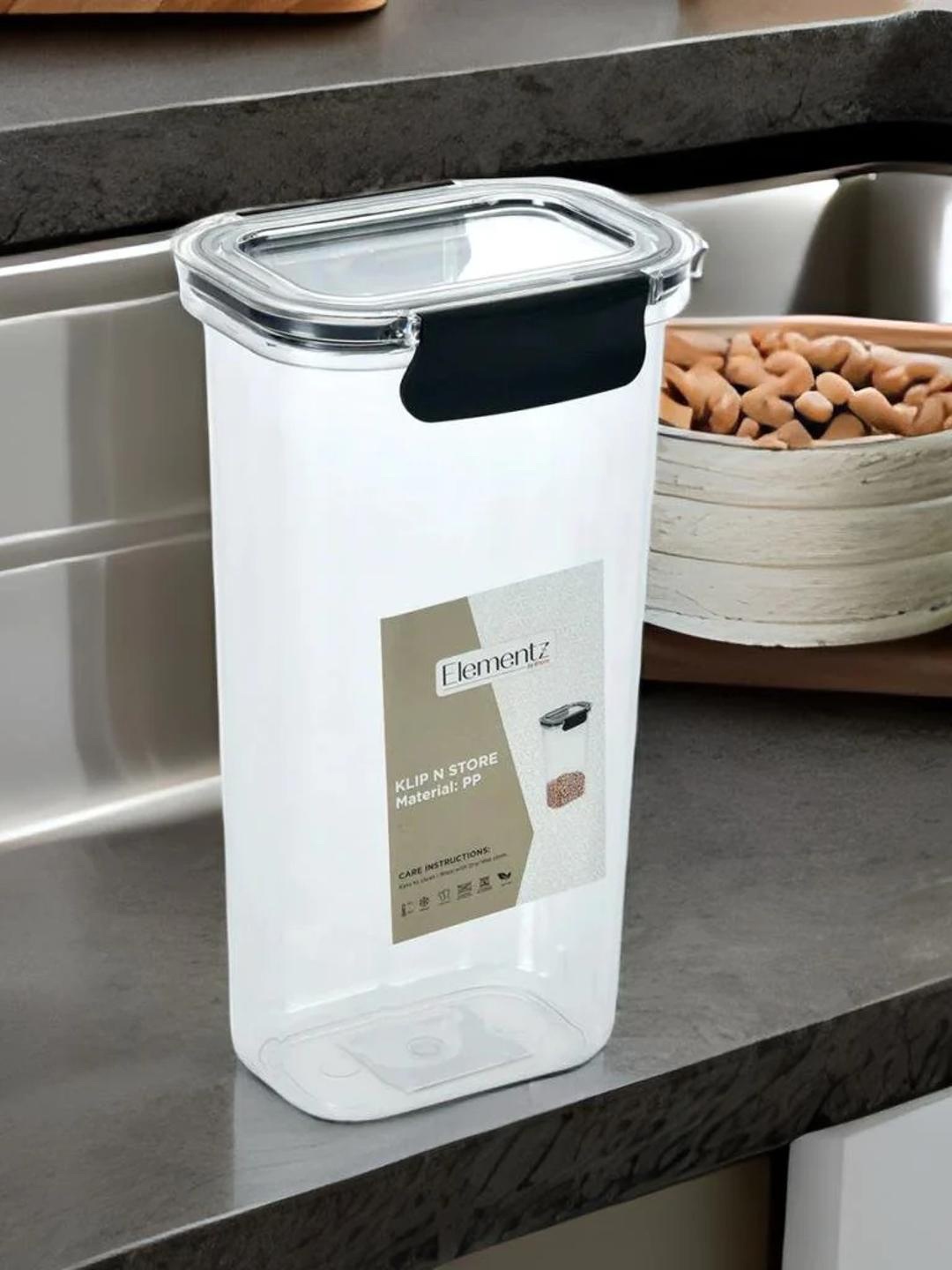 

Athome by Nilkamal Klip N Store Black & Transparent Canister Storage Container