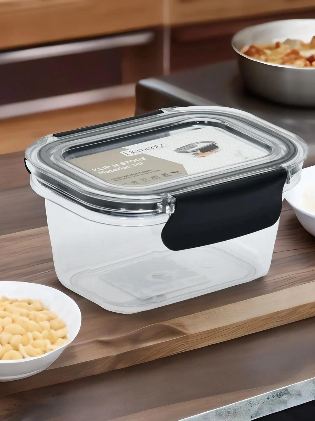 

Athome by Nilkamal Klip N Store Black & Transparent Storage Container - 450ml