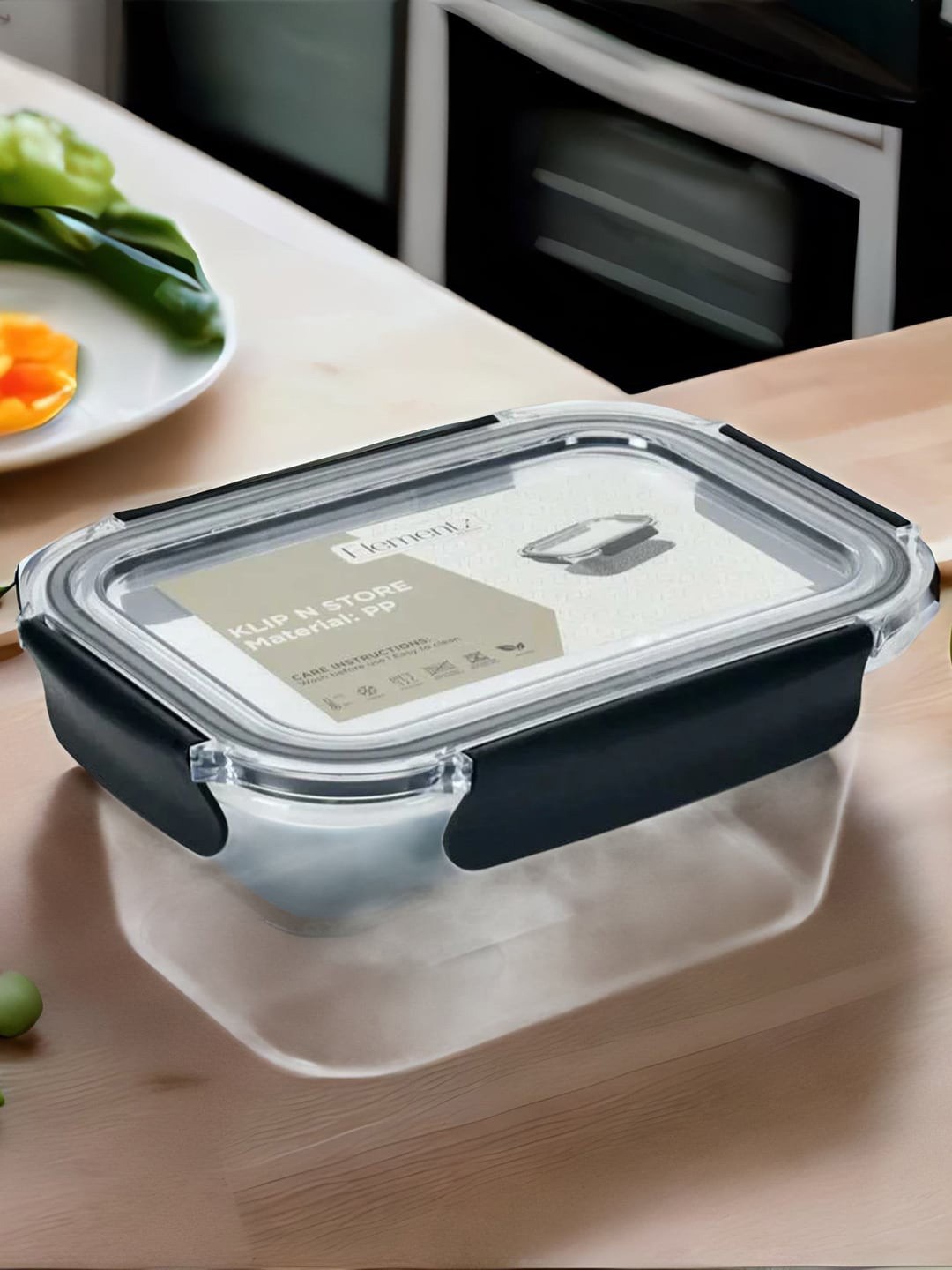 

Athome by Nilkamal Klip N Store Black & Transparent Canister Storage Container 1.4 L