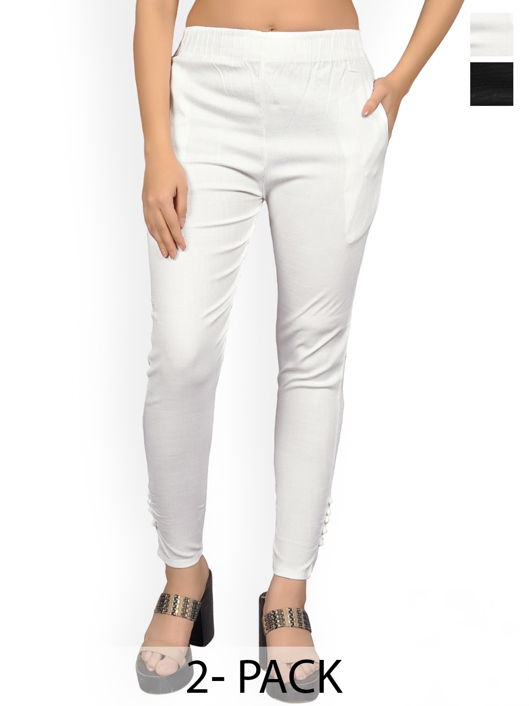 

MYSHA Women Pack Of 2 Jeggings, White