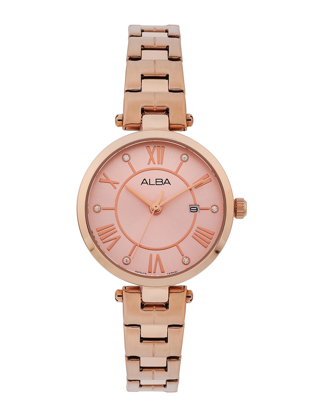 

Alba Women Embellished Dial & Bracelet Style Straps Analogue Watch AH7AM8X1, Pink