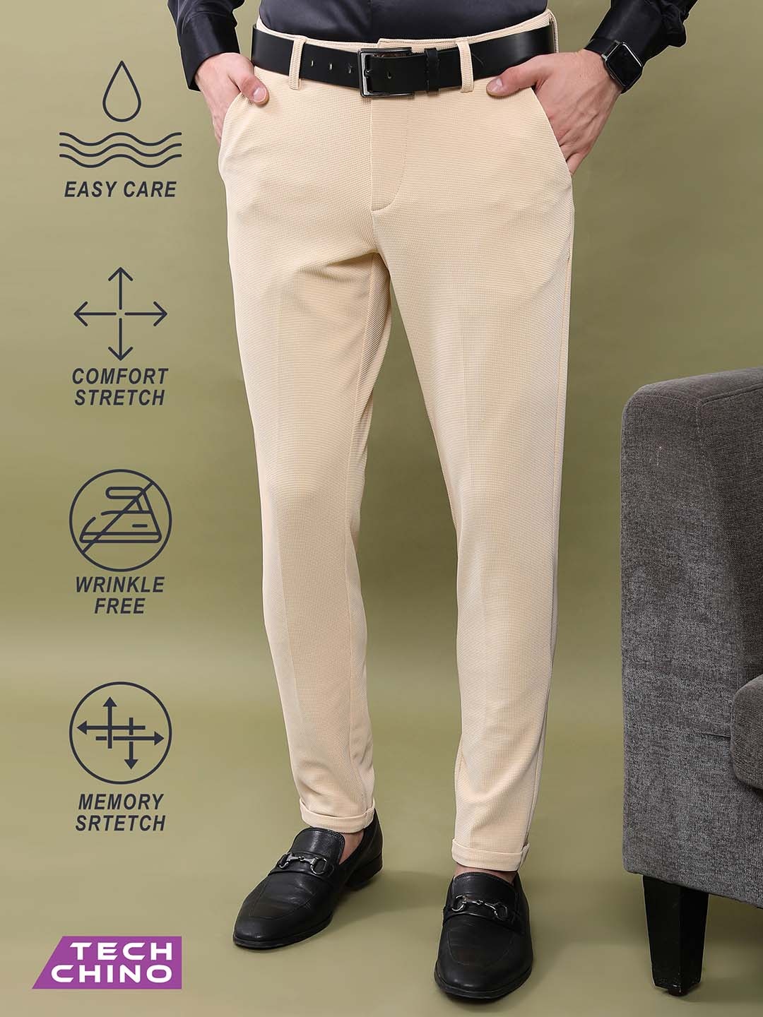 

HIGHLANDER Men Chinos Trousers, Beige
