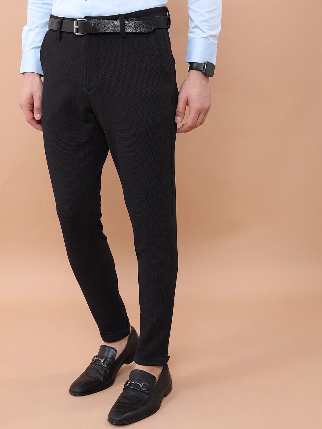 

HIGHLANDER Men Black Mid-Rise Chinos Trousers