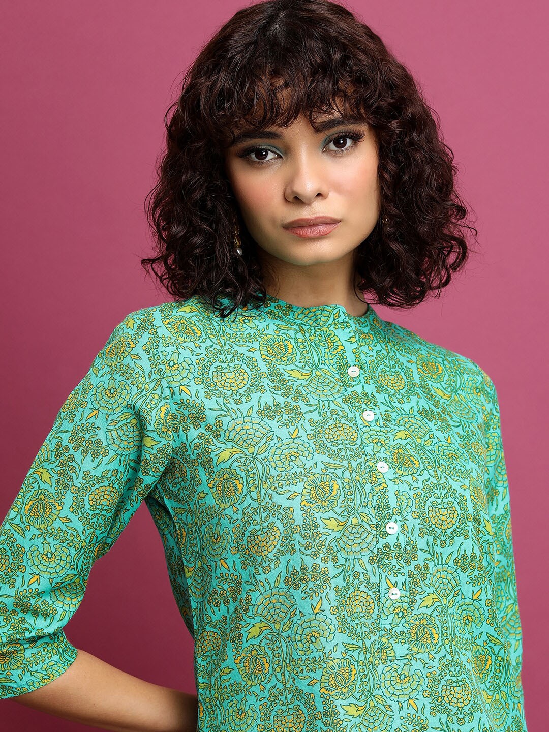 

KETCH Green Ethnic Motifs Printed Kurta