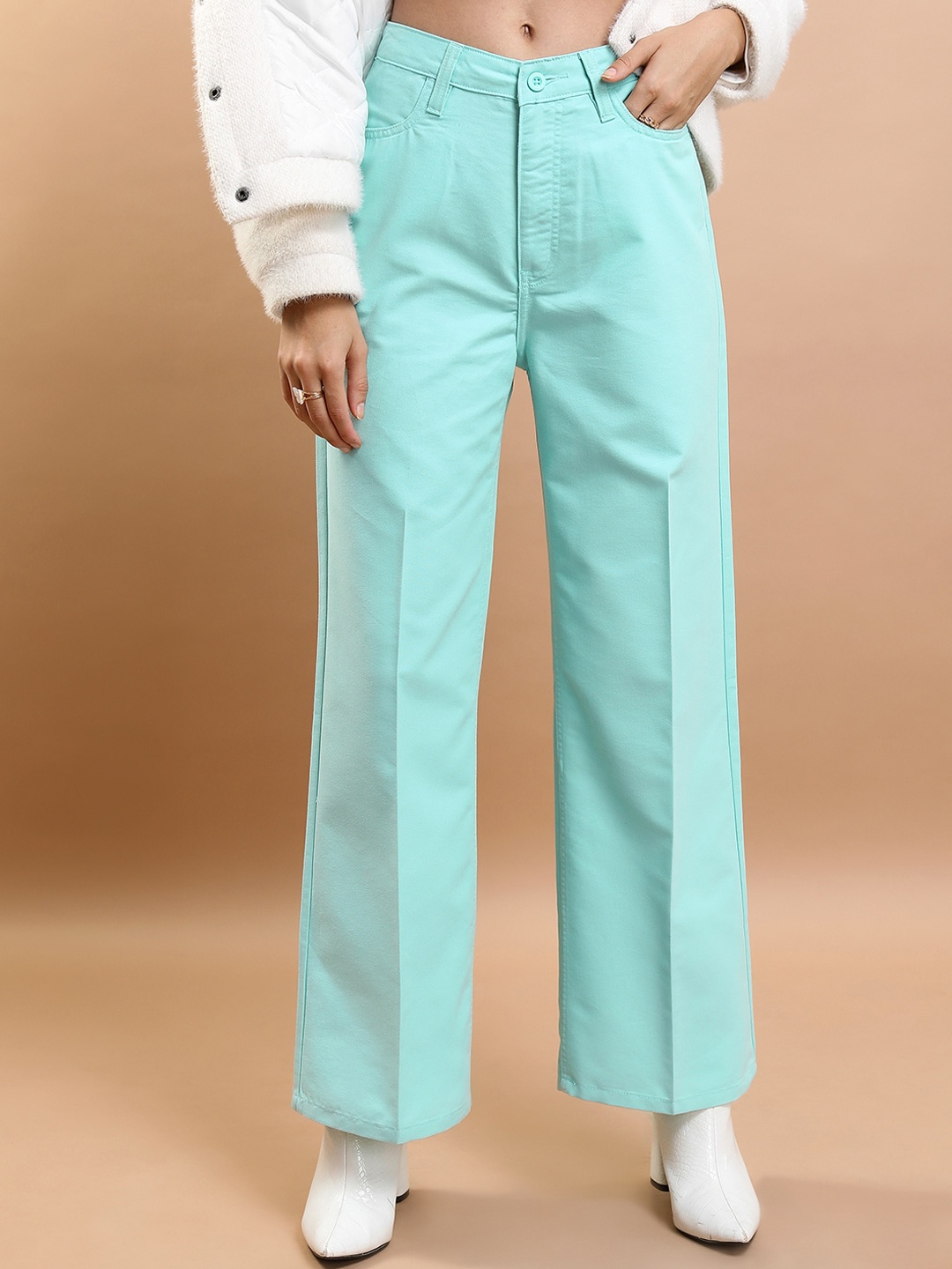 

Tokyo Talkies Women Blue Flared Trousers