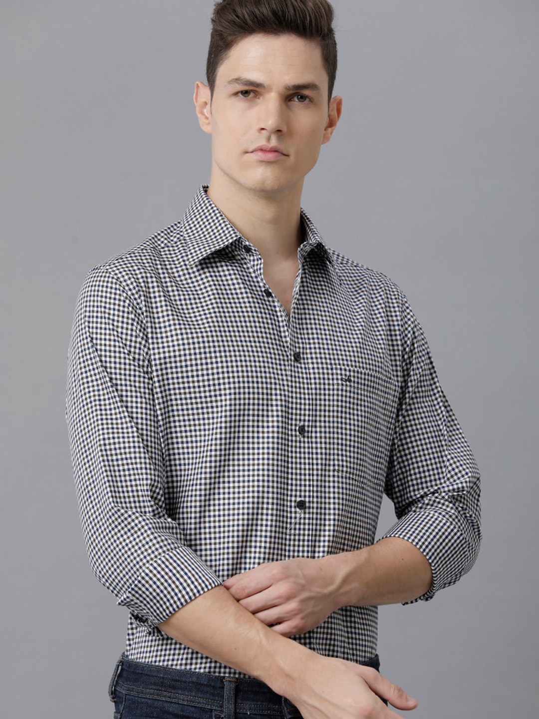 

Aldeno Checked Comfort Cotton Casual Shirt, Black