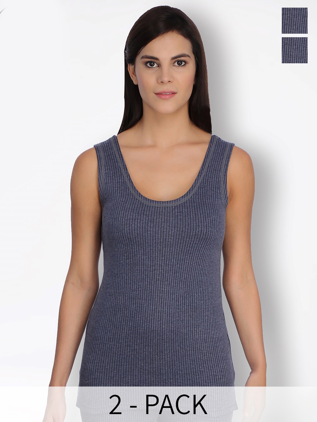 

SELFCARE Pack Of 2 Breathable Sleeveless Thermal Tops, Blue
