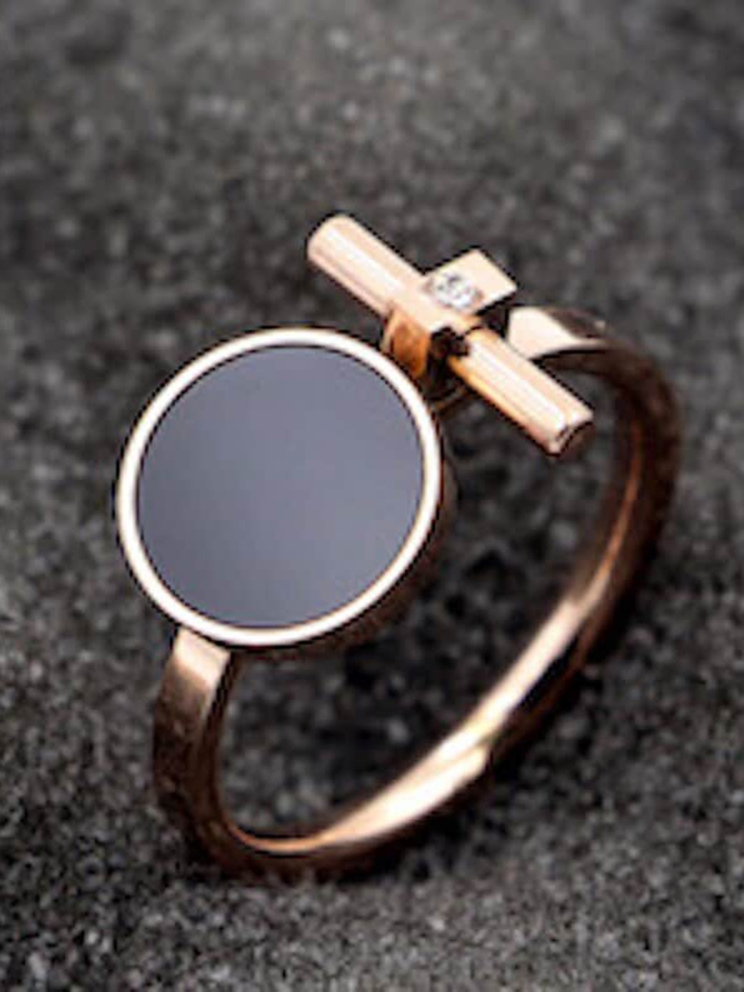 

MYKI Rose Gold-Plated CZ-Studded Finger Rings