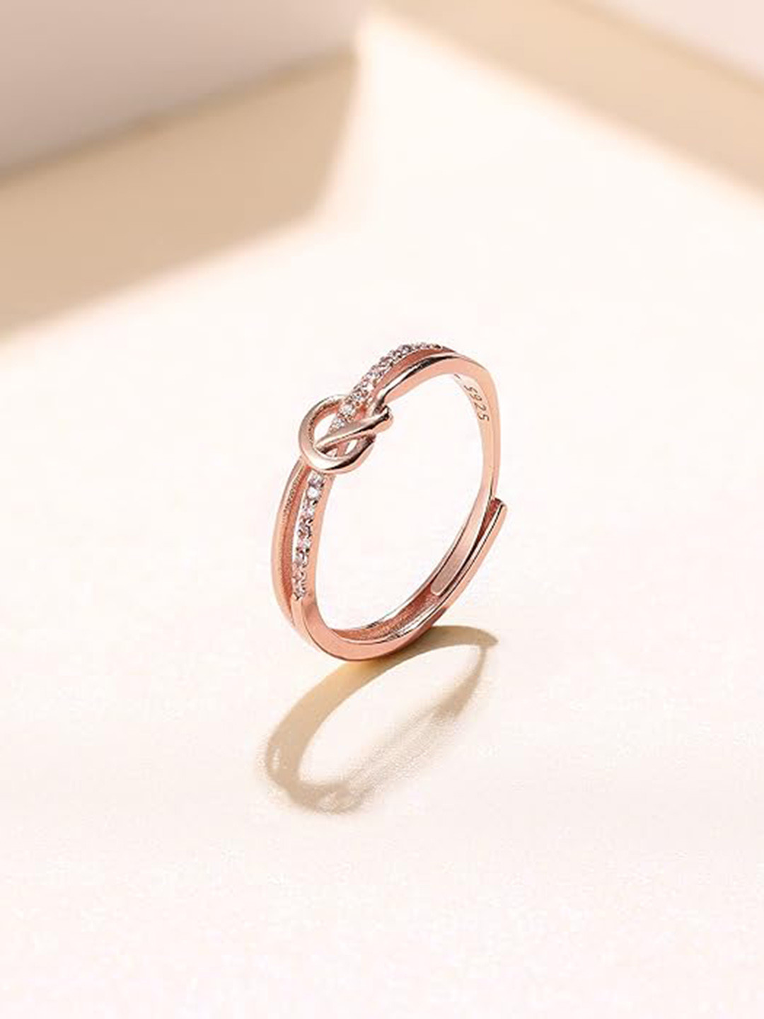 

MYKI Rose Gold-Plated CZ-Studded Finger Rings