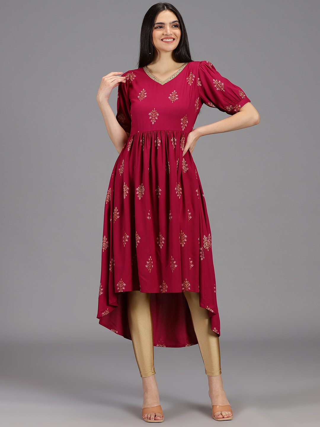 

HAY Ethnic Motifs Printed Kurta, Magenta