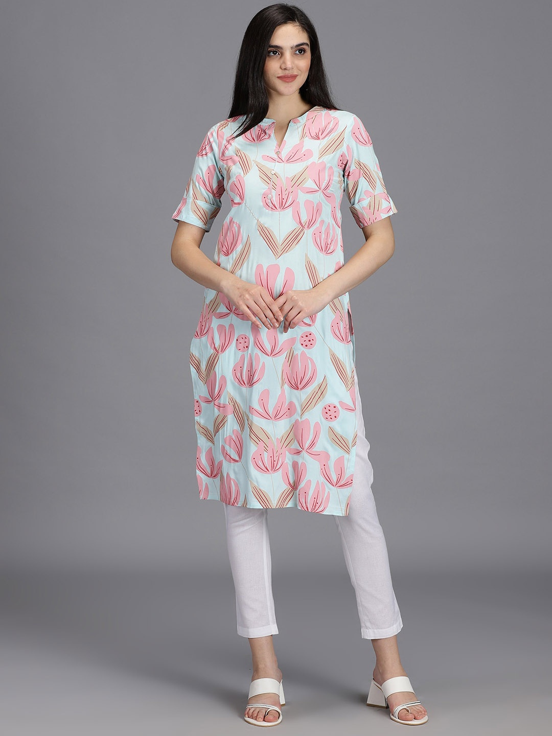 

HAY Floral Printed Kurta, Blue