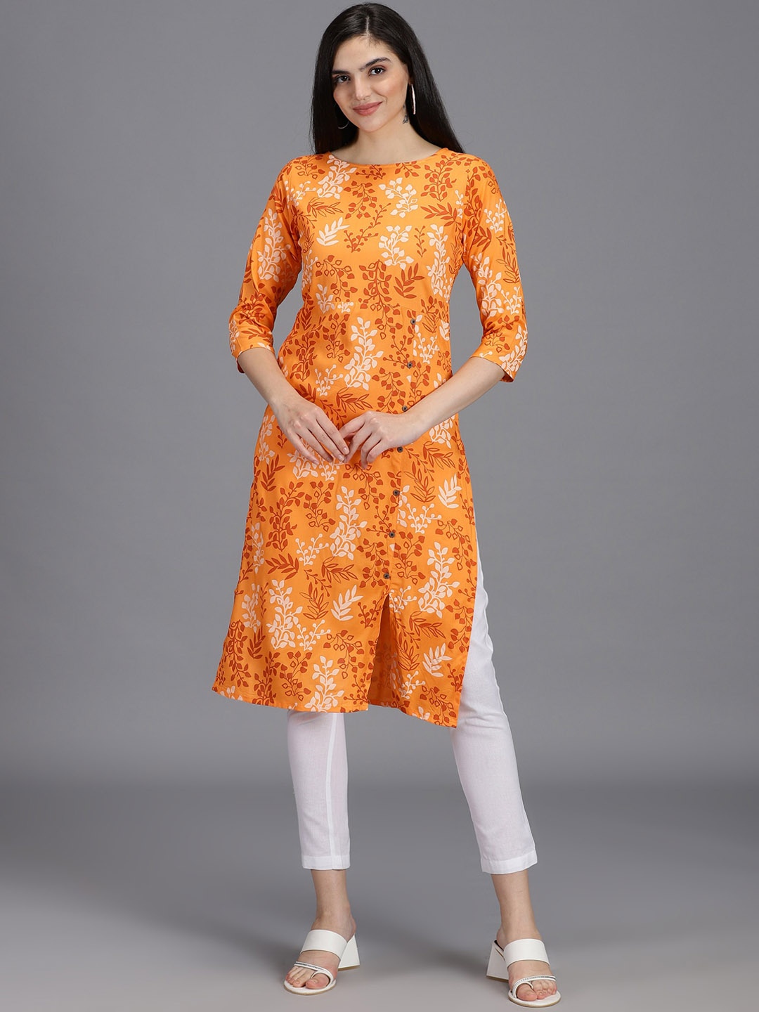 

HAY Floral Printed Kurta, Orange