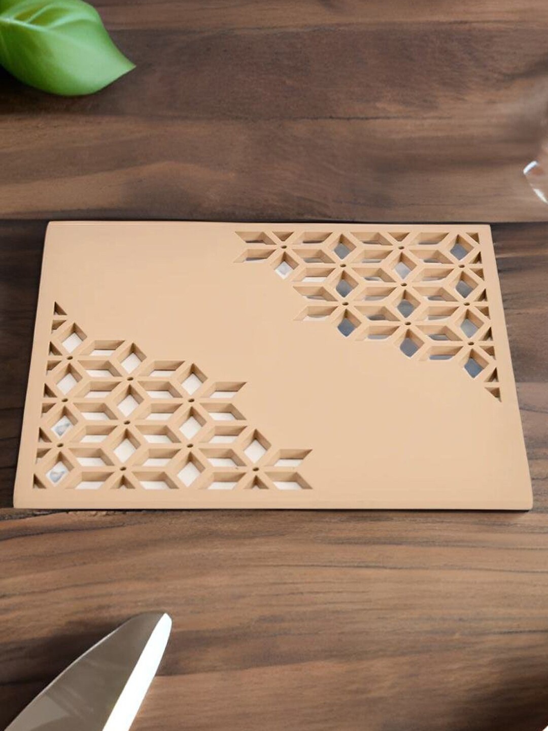 

Athome by Nilkamal Beige Wooden Trivet